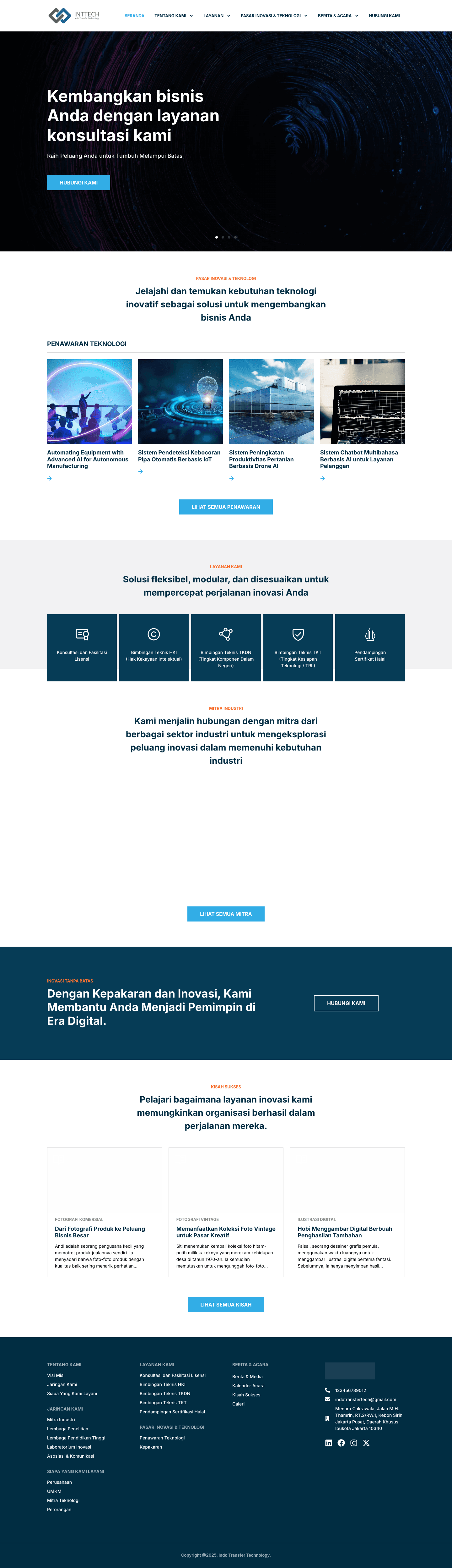 INDO TRANSFER TECH - WEB DEVELOPMENT